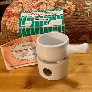 Vintage Spice Market Porcelain Simmering Scenter with warmer candle, NIB